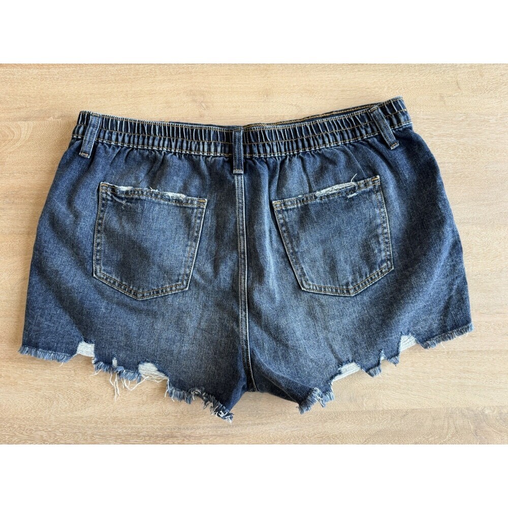 Aerie NWT Daydream Denim Short Elastic Waist Stretchy Shorts Medium Wash XL - Picture 6 of 7
